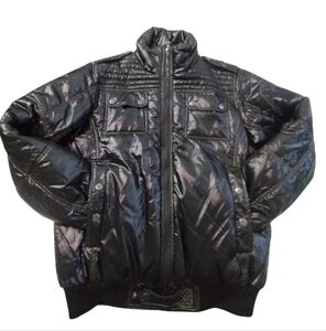 7 Diamonds Men's L Voss Puffer Bomber Jacket Quiet Luxury Streetwear Gothcore‎